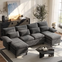 MRUAKA U Shaped Sofa , U Shaped Couch with Chaise, Sectional Couch for Small Space Apartment, 3 Seater