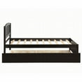 thumbnail image 2 of Twin Size Solid Wood Platform Bed Frame with Trundle No Box Spring for Bedroom (Espresso), 2 of 10