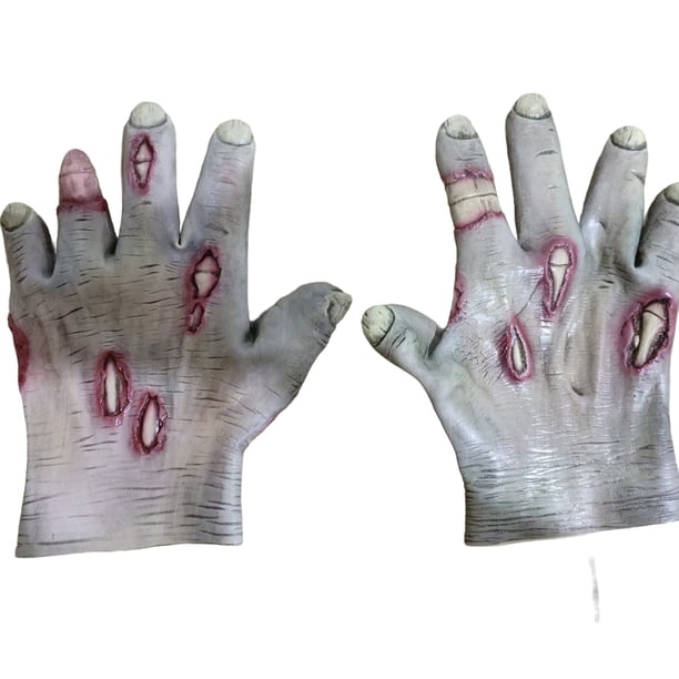 Injueey Máscara de látex con calavera 3D para disfraz, accesorios de terror para Halloween, fiestas, fotos para adultos Cubiertas para muebles de jardín guante
