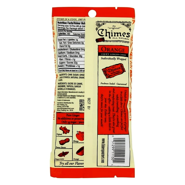 Chimes Orange Ginger Chews 1.5 Oz Bag - Pack of 12 - Walmart.com