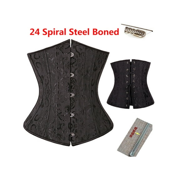 Women's Steel Boned Steampunk Underbust Corset Waist Training Corsets Bustier