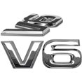 thumbnail image 4 of Emblema de metal cromado V6 con logotipo 3D para automóvil, 4 of 5