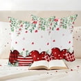 thumbnail image 3 of Valentine's Day Outdoor Waterproof Pillow Covers, Red Love Heart Eucalyptus Leaves Floral Decorative Square Throw Pillowcase Sofa Cushion Sham for Patio/Couch/Chair, 18"x18" 2 Pack, 3 of 8