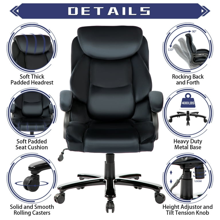  Heavy Duty Chair, Neck Support Pillow, Big and Tall  Chair