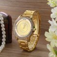 thumbnail image 3 of HEVIRGO Hommes Strass Chiffres Romains Alliage Bande Ronde Montre à Quartz Analogique, Argent, 3 of 9