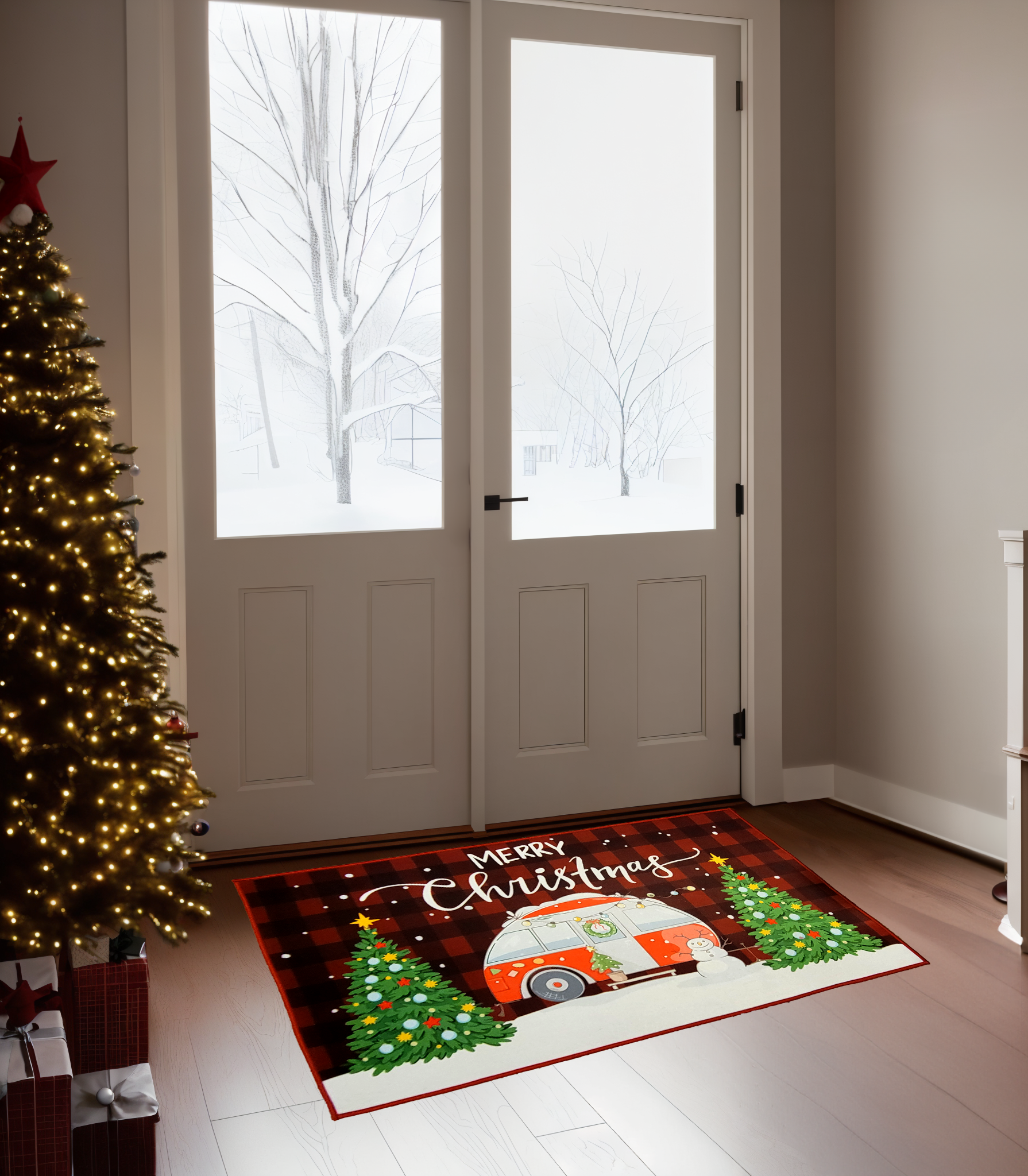Holly & Moss Christmas Casual Seasonal Polyester Red Pictorial