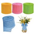 thumbnail image 5 of Dserhfy 4 Rolls Colored Ribbon 5m Burlap Wired Ribbons Color-Fast Craft Ribbon Accessories for Easter Wreath Gift Wrapping Wedding Bouquets, 5 of 8