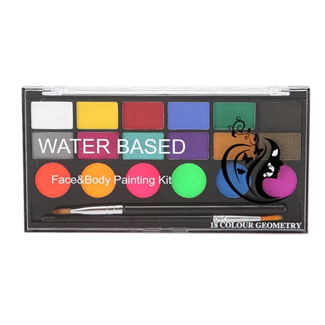 Paleta de Pintura Facial Profesional de 18 Colores, Maquillaje de Halloween, Jinwen Pintura corporal facial