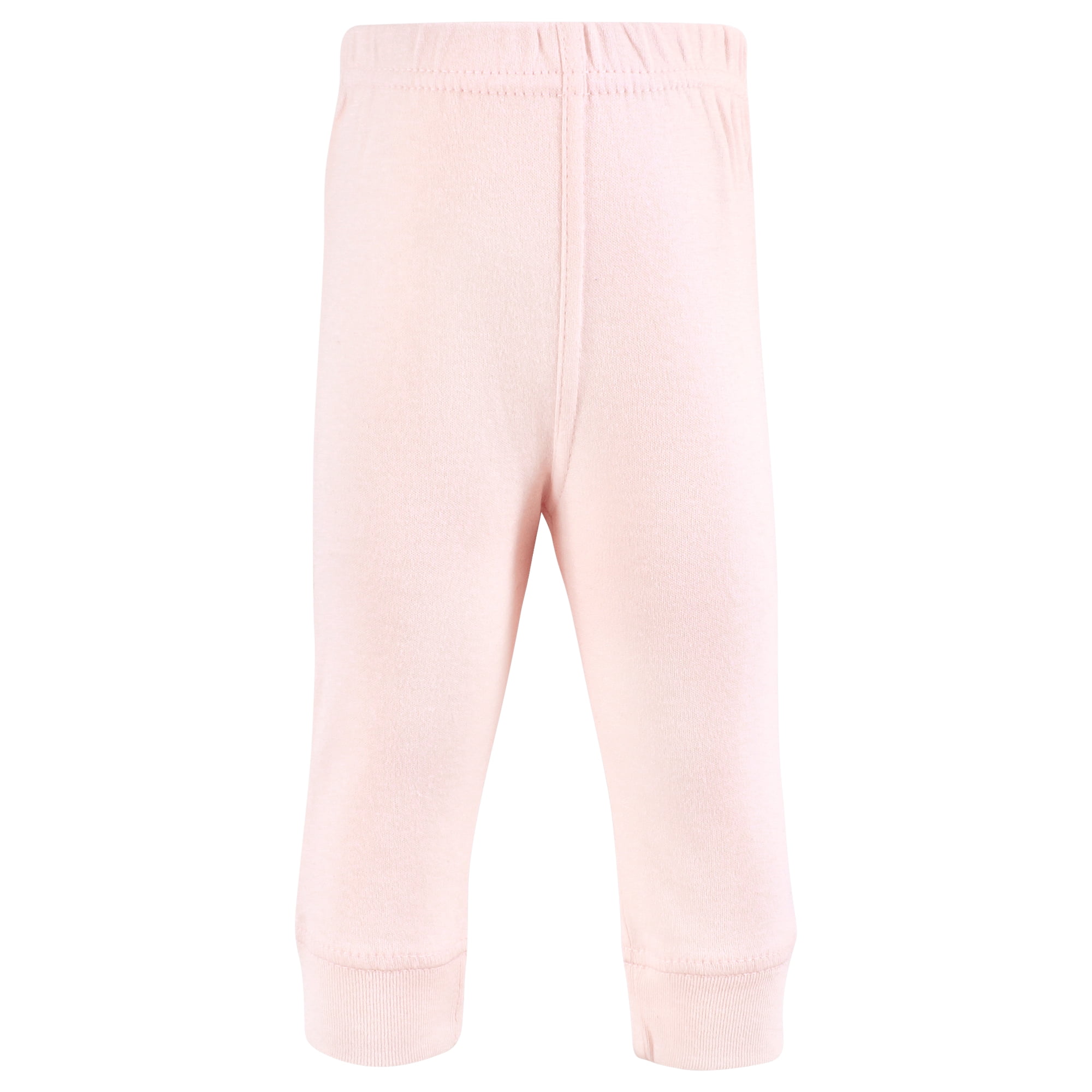 Hudson Baby Girls Cotton Pants and Leggings, Pink Taupe Florals, 0-3 Months