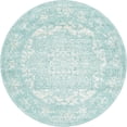 thumbnail image 1 of Unique Loom Tapis de Bordure Richmond Médaillon 5' x 5' Ronde Aqua/ivoire, 1 of 1