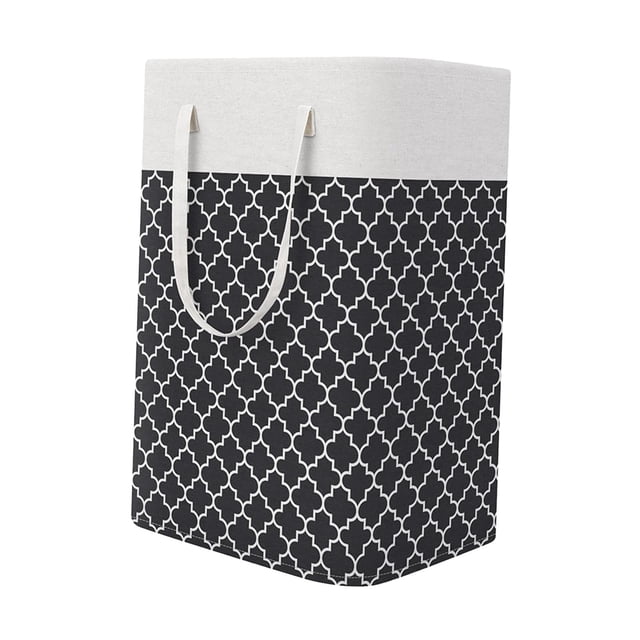 Cesto de Ropa Sucia Gloria Plegable 75 L Negro 15,7x11,8x24 Pulgadas