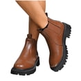 thumbnail image 3 of JUSLIO Boots for Women,Platform Boots Fashion Casual Mid Calf Boots Comfort Solid Color Round Toe Plus Size Boots, 3 of 9