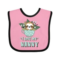 Inktastic Teacup Raccoon I Love My Nanny Boys or Girls Baby Bib
