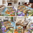 thumbnail image 5 of Large Area Rugs for Living Room Bedroom, Easter Bunnies 6'x9' Rug Washable Carpet Runner Indoor Outdoor, Spring Easter Eggs Garden Floral Non Slip Floor Mats Rug for Kitchen, Playroom, 5 of 8