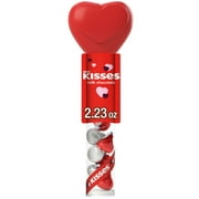 HERSHEY'S KISSES Milk Chocolate, Valentine's Candy Plastic Cane, 2.24 oz