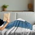 thumbnail image 3 of Letter D Soft Flannel Fleece Blanket, Retro Fashion Vibes Inspired Typography Design with Capital D Language Alphabet, Cozy Plush for Indoor and Outdoor Use, 50" x 70", Blue Yellow, by Ambesonne, 3 of 5