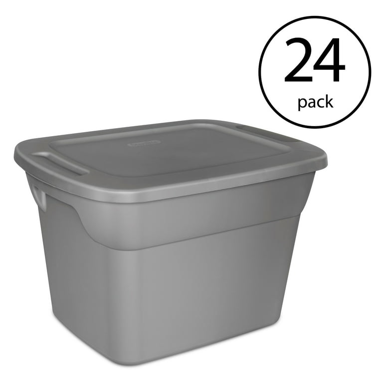 Sterilite 18 gal Gray Storage Tote 16-1/8 in. H X 23-1/2 in. W X 18-3/8 in.  D Stackable - Ace Hardware