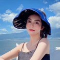 thumbnail image 2 of Women's Sun Visor Foldable Sun Hat Wide Brim Summer UV Protection Beach Hat, 2 of 8