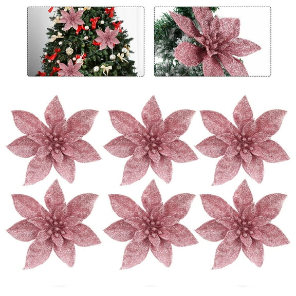 CTIRCHIU 9Pcs Christmas Floral Decorations Simulated Bouquet Plastic for Party Decoration