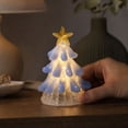 thumbnail image 5 of Tabletop Christmas Night Light, Lighted Mini Glass Christmas Tree with Star Topper, Festive Holiday Centerpiece for Home Mantel Shelf Office Desk Party Decoration, 5 of 7