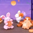 thumbnail image 3 of (Mooncake Rabbit No. 5) Mid-Autumn Festival Series Micro Landscape Ornaments Mooncake-Eating Rabbit Resin Ornaments, 3 of 14