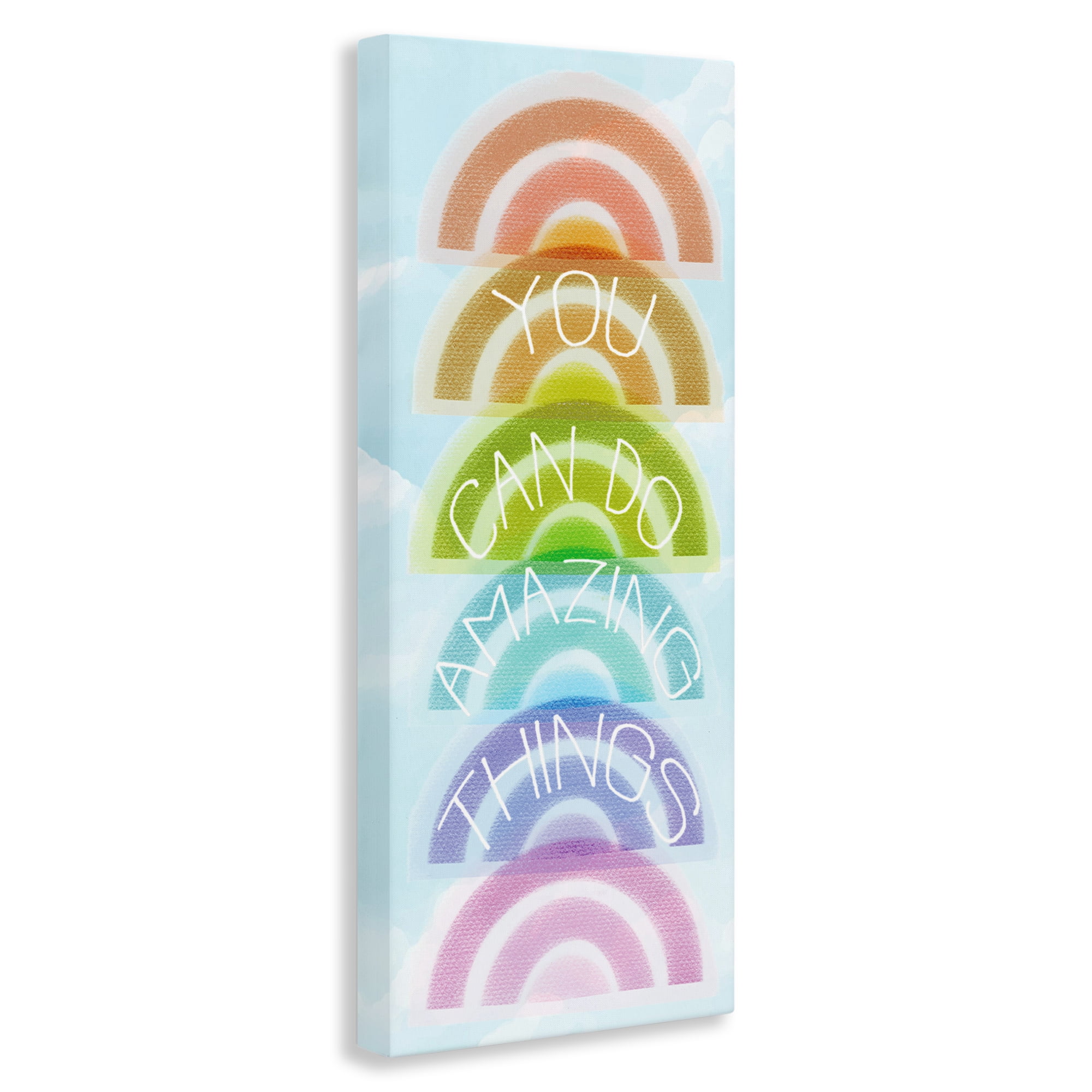 Stupell Industries Amazing Things Rainbow Encouragement Canvas Wall Art, design by Lil' Rue