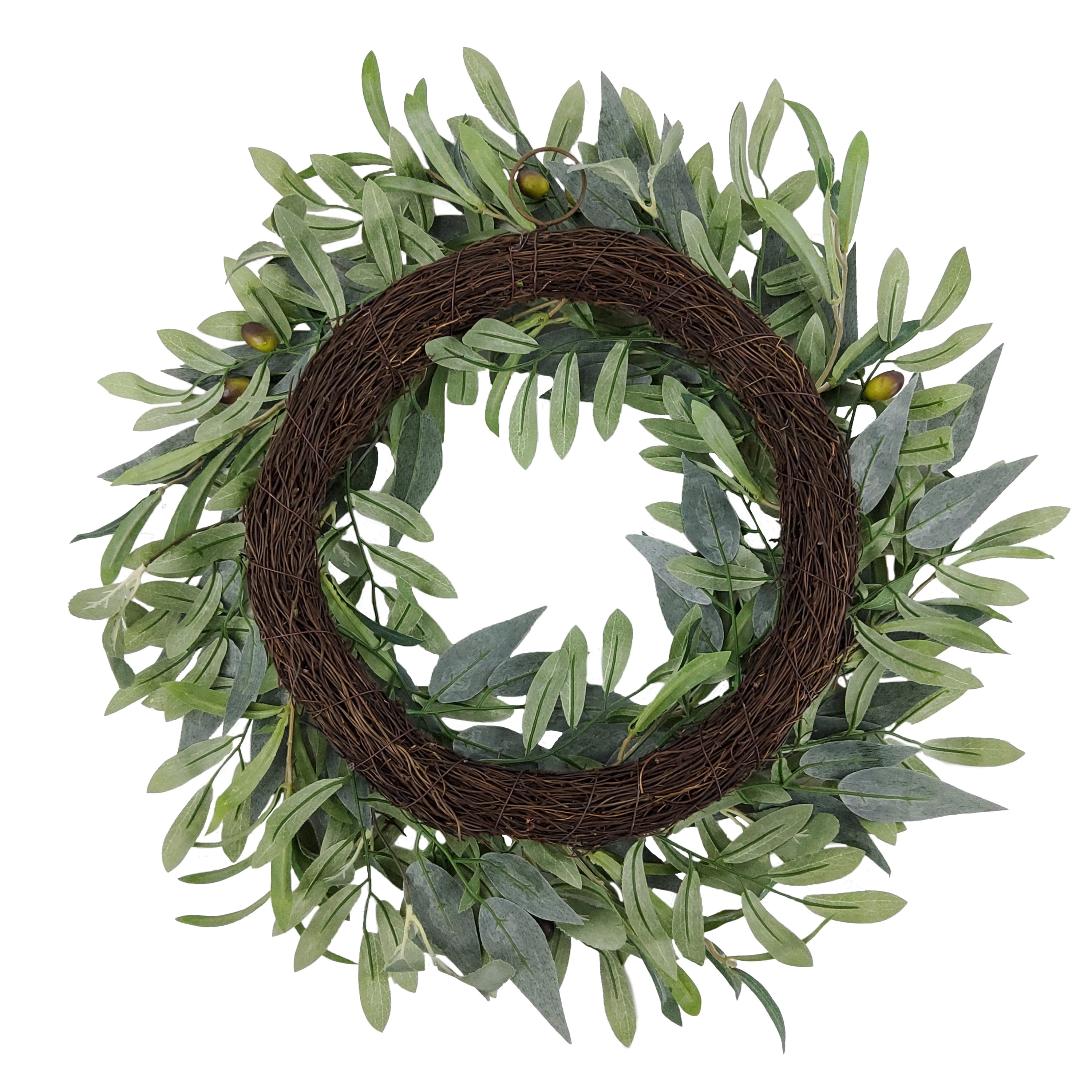 (2 pack) Better Homes & Gardens 18" Artificial Olive Stems Wreath, Polyester.