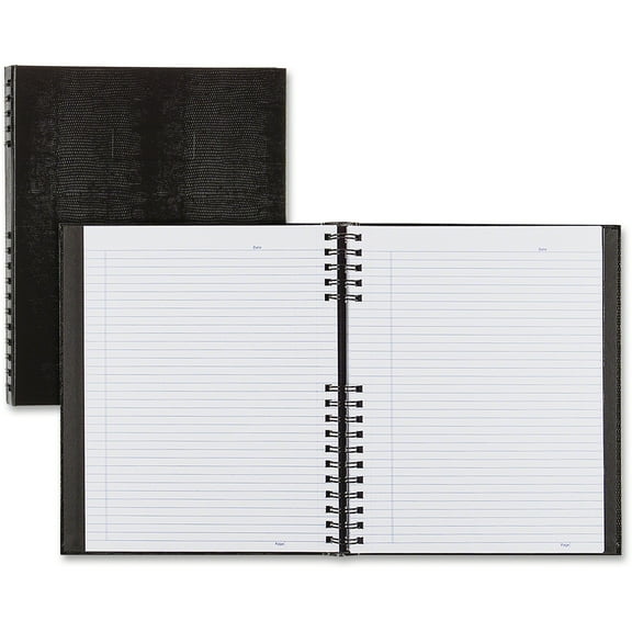 NotePro Notebook, 1 Subject, Medium/College Rule, Black Cover, 11 x 8.5, 150 Sheets | Bundle of 5 Each