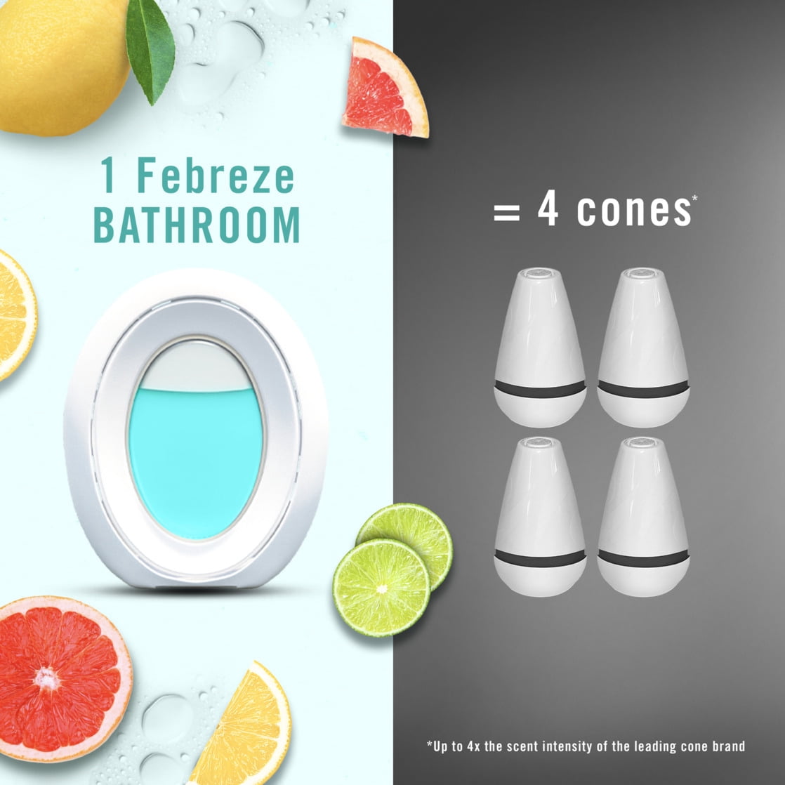(3 pack) Febreze BATH Air Freshener, Odor-Fighting, Kitchen Odor Fighter Scent, 2 Count