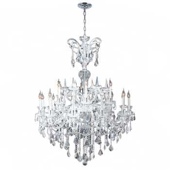 Maria Theresa Collection 18 Light Chrome Finish and Clear Crystal Chandelier