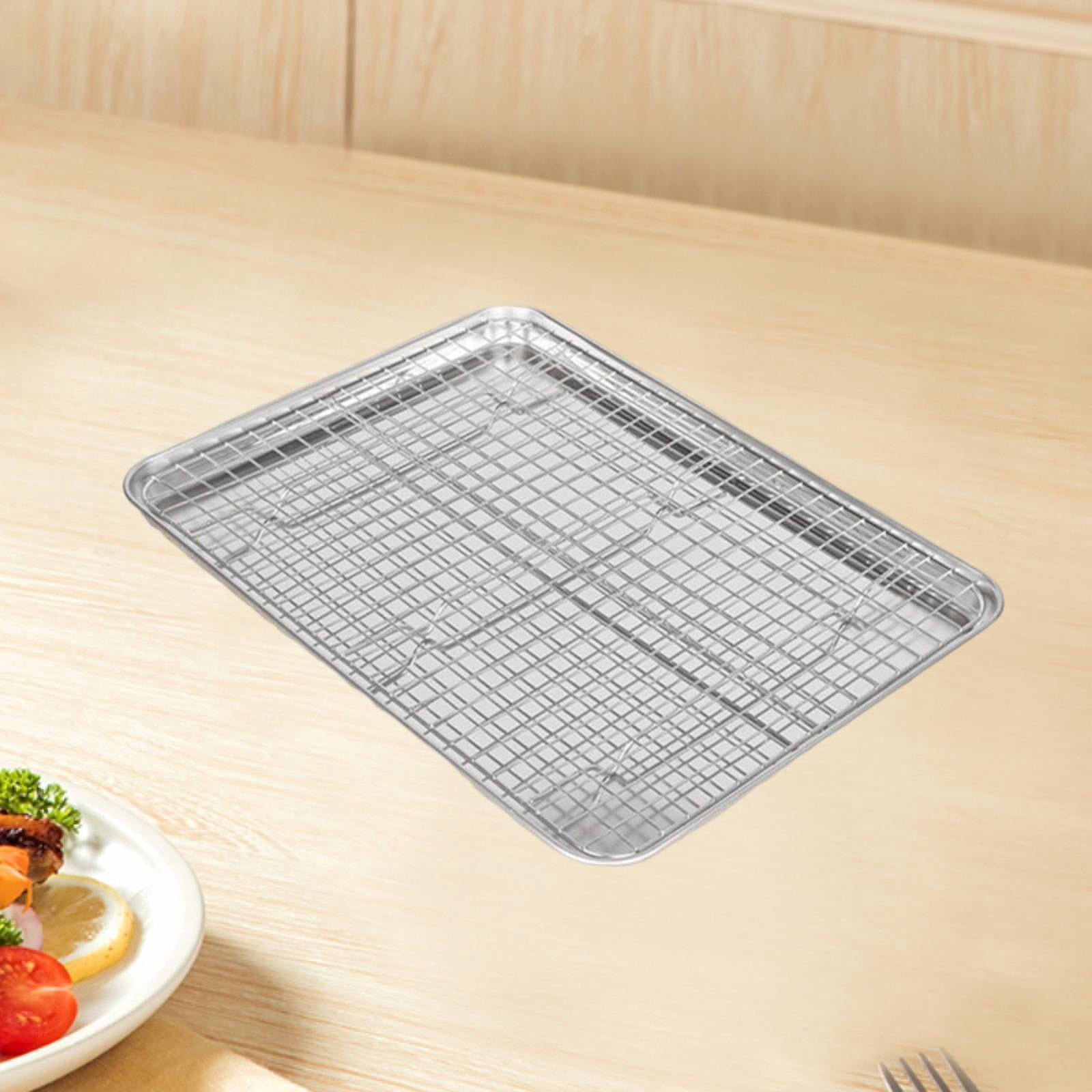 TISHITA Baking Sheet with Rack Baking Pan for Family Gatherings Barbecue Restaurants 40.5cmx30.5cmx2.5cm