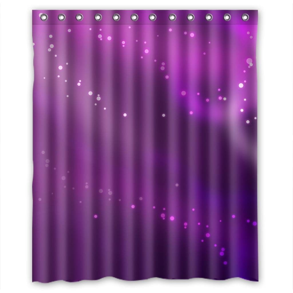 GreenDecor Purple Light Waterproof Shower Curtain Set with Hooks
