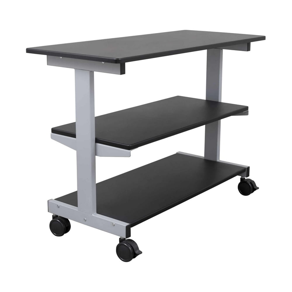 Stand Up Desk Store 3Shelf Rolling Desk Return Side Desk Organizer and