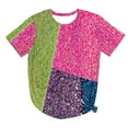 thumbnail image 4 of Hooded & Blouse Georges Hauts pour Femmes Liquidation, Mode T-Shirt Décontracté pour Femme à Manches Courtes Col Rond Imprimé Haut Blouse pour Dames, 4 of 5