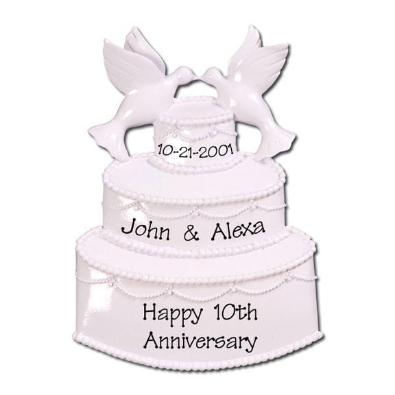White Event Wedding Cake Personalized Christmas Ornament DO-IT-YOURSELF