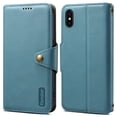 thumbnail image 1 of DENIOR For iPhone X/XS 5.8 inch Case Card Slots Cowhide Texture Phone Cover - Blue, 1 of 5