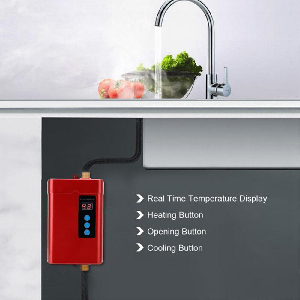 JahyShow 110V Kitchen Electric Hot Tankless Water Heater Sink Instant Boiler Bathroom (9.4x5.3x2.6 inches)