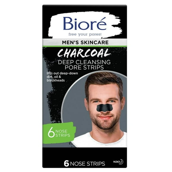 Bandas nasales Bioré Men´s Skincare limpieza profunda con carbón 6 pzas