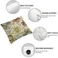 thumbnail image 6 of BANET Throw Pillow Cover Set of 2, Bedding Gardening, Decorative Square Covers for Couch Bed &amp; Sofa,Khaki Brown White 24x24in, 6 of 7