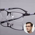 thumbnail image 2 of Gafas de lectura de negocios antiluz azul para hombre, lentes de Metal con media montura, protección ocular para dioptrías de oficina + 1,0 1,5 2,0 2,5 3 3,5 4,0, 2 of 4