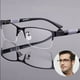 thumbnail image 2 of Gafas de lectura de negocios antiluz azul para hombre, lentes de Metal con media montura, protección ocular para dioptrías de oficina + 1,0 1,5 2,0 2,5 3 3,5 4,0, 2 of 4