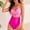 Hot Pink bathing suits for women, variant on Wycnly Womens Swimsuits Monokini Swimsuit for Women Monokini Swimsuit One Piece Swimsuit Summer Color Block Hollow out Strap Tankini Swim Suit Bathing Suit for Women