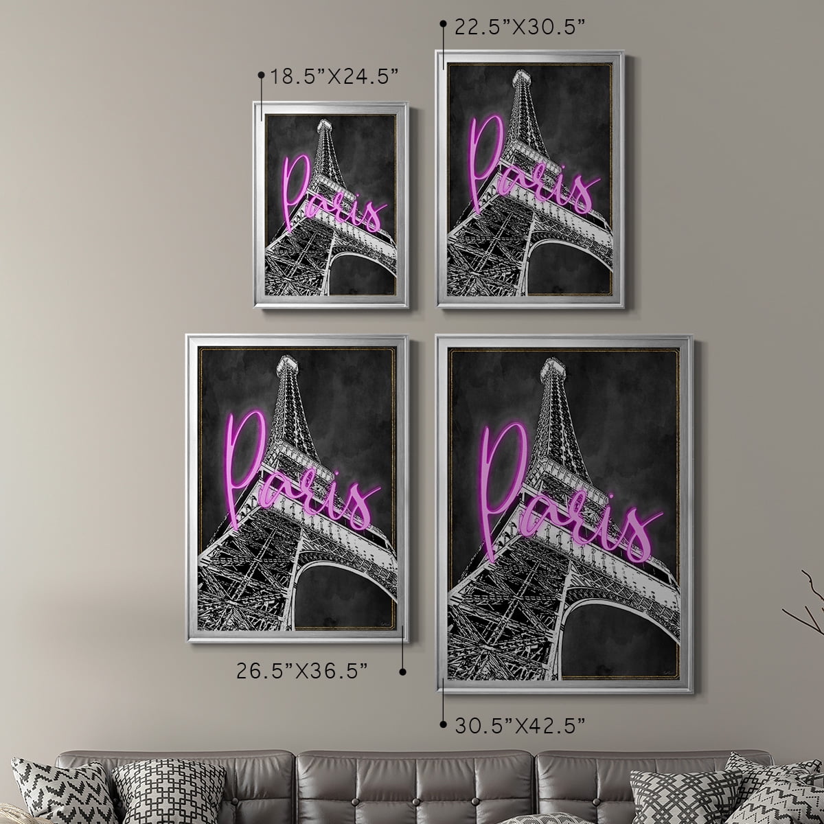 Neon Nights In Paris Premium Classic Framed Print - Ready to Hang
