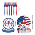 thumbnail image 3 of Patriotic Decoration 4th Of July Plates Napkins Forks Tableware Set Disposable Paper American Flag Theme Independence Day, 3 of 4