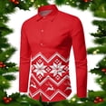 thumbnail image 3 of Mens Christmas Shirts Santa Claus Party Long Sleeve Button Down Shirts, 3 of 4
