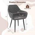 thumbnail image 3 of Gymax Leisure Dining Chair Set of 4 Upholstered Accent Chairs w/ Curved Backrest Gray, 3 of 9