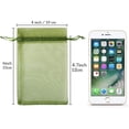 thumbnail image 4 of 100pcs Organza Drawstring Bags Olive Green, 4 x 6 inch Candy Mesh Gift Bags Jewelry Pouches Small Christmas Sachet, 4 of 8