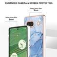 thumbnail image 4 of Designed for Google Pixel 7a Marble Case, Ultra Thin Girls Women Plating Marble Designed Flexible Soft TPU IMD Marble Protective Case Cover for Google Pixel 7a - Blue, 4 of 11