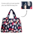 thumbnail image 6 of Wrapables Large & Small Foldable Tote Nylon Reusable Grocery Bags, Set of 2, Stylish Kitties, 6 of 6
