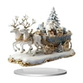 thumbnail image 2 of Darzheoy Christmas Santa Figurine, Sleigh Acrylic Tabletop Ornament, Winter Holiday Gift Accent, Christmas Decorations Indoor for Home Table Shelf Mantel, 2 of 7